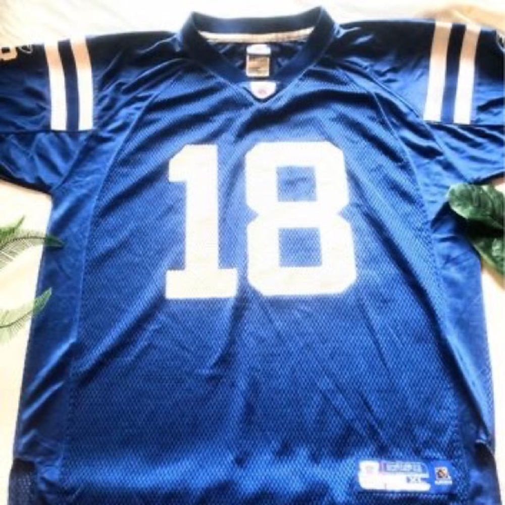 NFL Reebok Peyton Manning 18 Indianapolis Colts On Field Jersey Size Youth 18-20